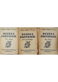 Dzieła Poetyckie, zestaw 3 tomów, ok.1947 r.