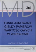 Funkcjonowanie giełdy papierów wartościowych w Warszawie