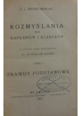 Rozmyślania dla kapłanów i kleryków, Część I, 1923 r.