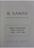 Il Santo. Indice Sommario delle annate I (1961)- XXV (1985)
