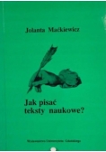 Jak pisać teksty naukowe?