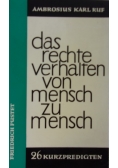 Das rechte verhalten von mensch zu mensch