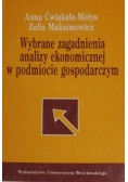 Wybrane zagadnienia analizy ekonomicznej w podmiocie gospodarczym