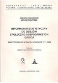 Informator  statystyczny do dziejów  społeczno gospodarczych Galicji