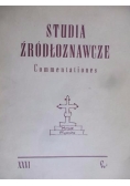 Studia Źródłoznawcze Commentationes XXVI