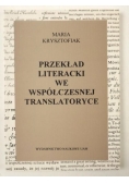 Przekład literacki we współczesnej translatoryce
