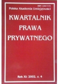 Kwartalnik Prawa Prywatnego, Rok XI: 2002, z. 4