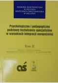 Psychologiczne i pedagogiczne podstawy kształcenia specjalistów w warunkach integracji europejskiej
