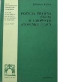 Pozycja prawna stron w umownym stosunku pracy