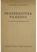 Propedeutyka filozofii, 1938 r.