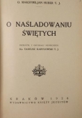 O naśladowaniu świętych, 1928 r.