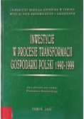 Inwestycje w procesie transformacji gospodarki Polski w latach 1990-1999