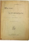 Manuel de Litterature, 1921 r.