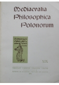 Mediaevalia Philosophica Polonorum XIX