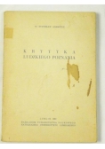 Adamczyk Stanisław - Krytyka ludzkiego poznania