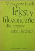 Teksty filozoficzne dla uczniów szkół średnich