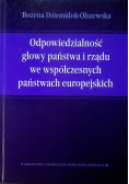 Odpowiedzialność głowy państwa i rządu we współczesnych państwach europejskich