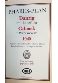Pharus-Plan Danzig mit Langfuhr. Gdańsk z Wrzeszczem,  reprint z 1940 r.