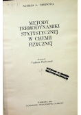 Metody termodynamiki statystycznej w chemii fizycznej