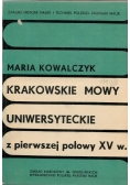 Krakowskie mowy uniwersyteckie z pierwszej połowy XV wieku