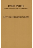 List do Hebrajczyków. Pismo Święte Starego i Nowego Testamentu