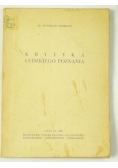 Adamczyk Stanisław - Krytyka ludzkiego poznania