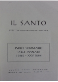 Il Santo. Indice Sommario delle annate I (1961)- XXV (1985)
