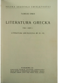 Literatura Grecka, Tom I Część 1, 1931 r