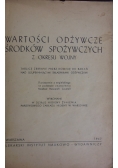 Wartości odżywcze środków spożywczych z okresu wojny, 1947r.