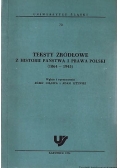 Teksty źródłowe z historii państwa i prawa Polski 1864 1945