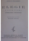 Elegie i inne pisma literackie i społeczne, 1928 r.