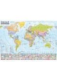 Świat Mapa polityczna i krajobrazowa 1:44 000 000