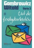 Varia 3 List do ferdydurkistów