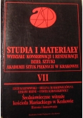 Studia i materiały wydziału konserwacji i restauracji dzieł sztuki akademii sztuk pięknych w Krakowie, tom VII