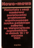Nowo mowa  materiały z sesji naukowej poświęconej problemom współczesnego języka polskiego