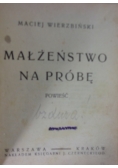 Małżeństwo na próbe