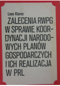 Zalecenia RWPG w Sprawie korporacji Narodowych Planów Gospodarczych i ich Realizacja w PRL
