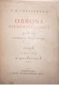 Obrona niedorzeczności pokory romansu brukowego i innych rzeczy wzgardzonych, 1927 r.