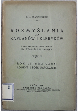 Rozmyślania dla kapłanów i kleryków Część 4 1938 r.