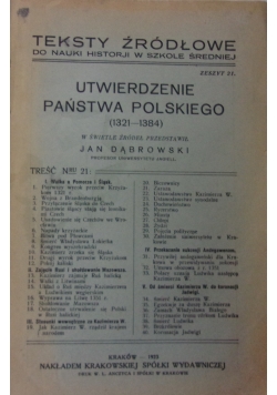 Utwierdzenie państwa polskiego (1321-1384), 1923 r.