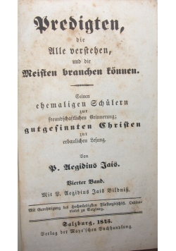 Predigten die Alle Verstehen ,1845r.