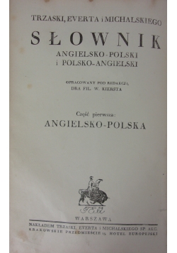 Słowik angielsko-polski i polsko-angielski, 1926 r.