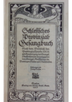 Gvhlesisches probiinzial=besangbch, 1923r.