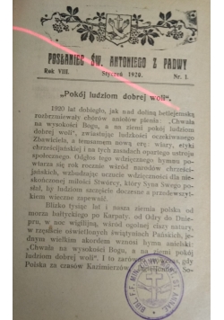Posłaniec św. Antoniego z Padwy, 1920 r.