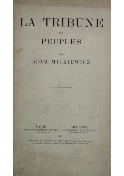 La tribune des Peuples  1907 r