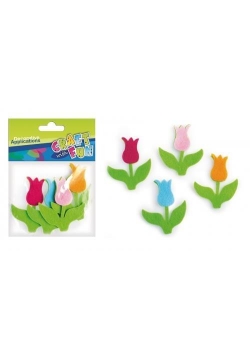 Ozdoba dekoracyjna filc tulipany 4szt