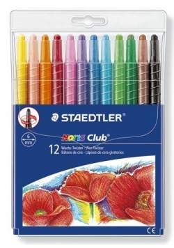 Kredki wykręcane - Twistery woskowe 12 kolorów