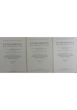 Fundamenta Mathematicae, Vol 137, Cz.1 do 3