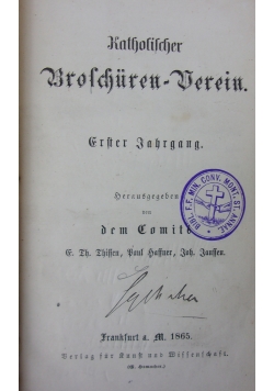 Katholischer Broschuren -Werein ,1865r.