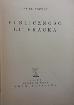 Publiczność literacka 1938 r